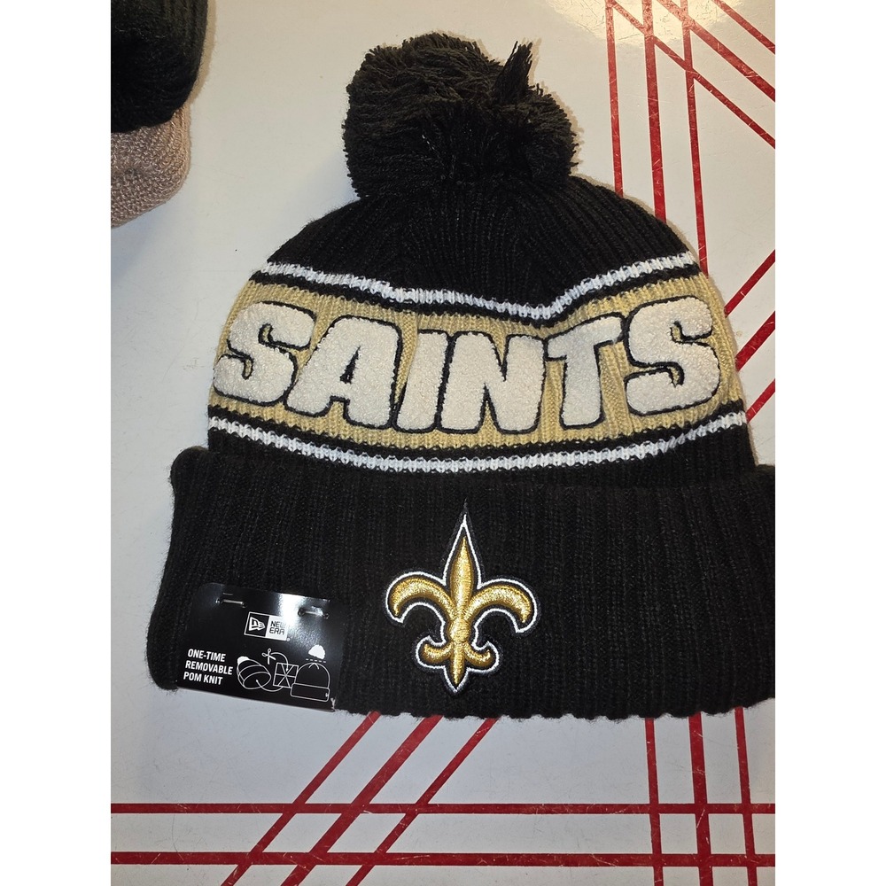 New Orleans Saints New Era NFL Sideline Sport Knit Beanie Hat Removable Pom